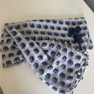 Blue Elephant Print Scarf